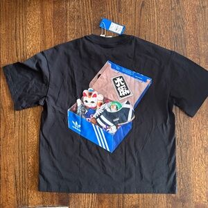 Adidas Men's Black Tee with graphic back - from Japan